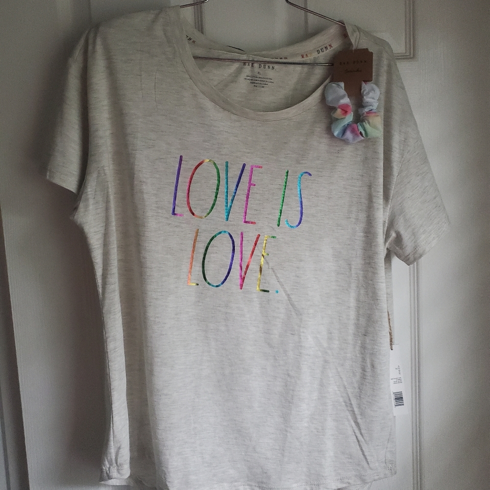 New women's Rae Dunn pride t- shirt size XL LOVE IS LOVE
